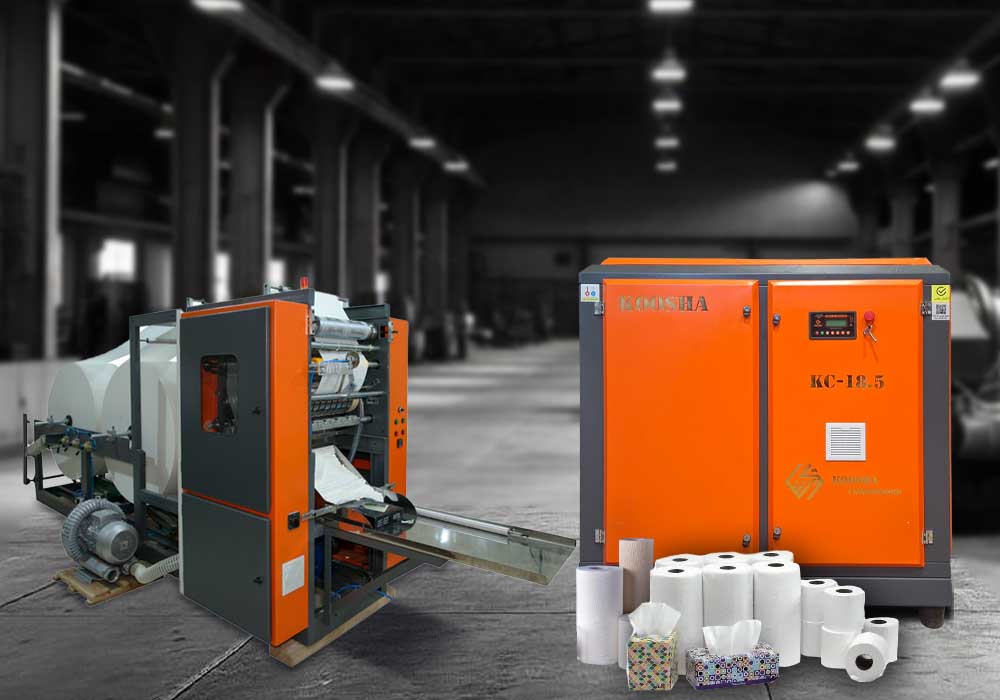 کاربرد کمپرسور اسکرو در تولید دستمال کاغذی